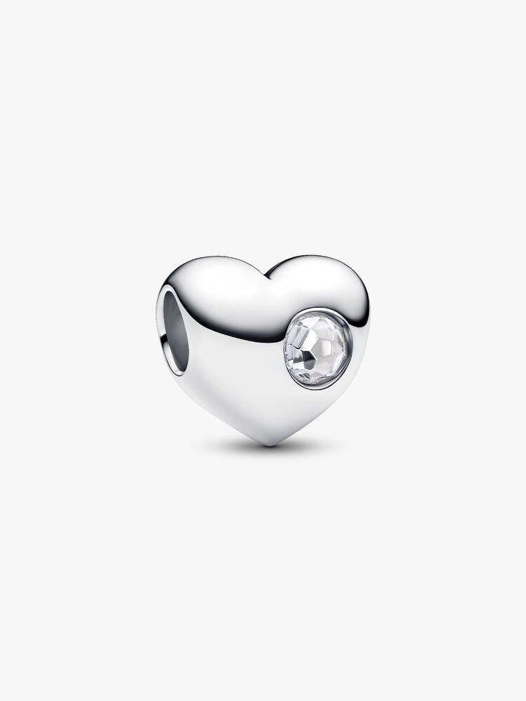 Pandora Engravable Clear Stone Heart Charm
