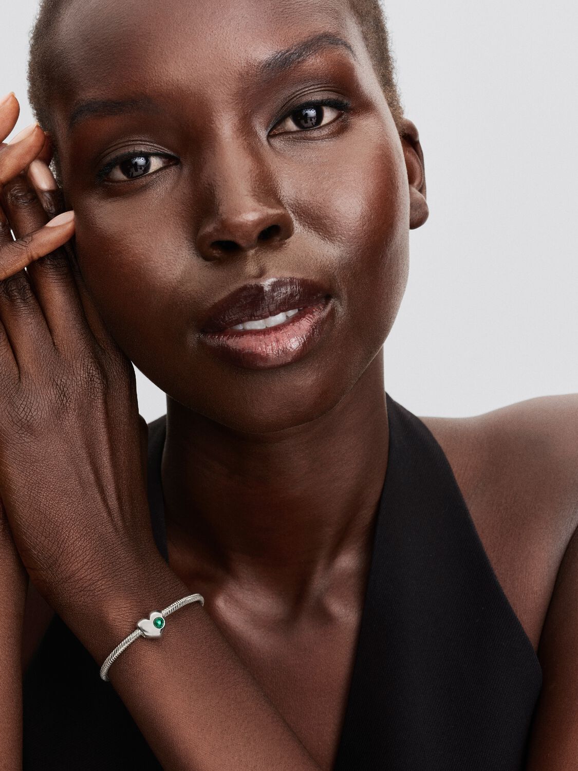 Pandora Engravable Green Stone Heart Charm