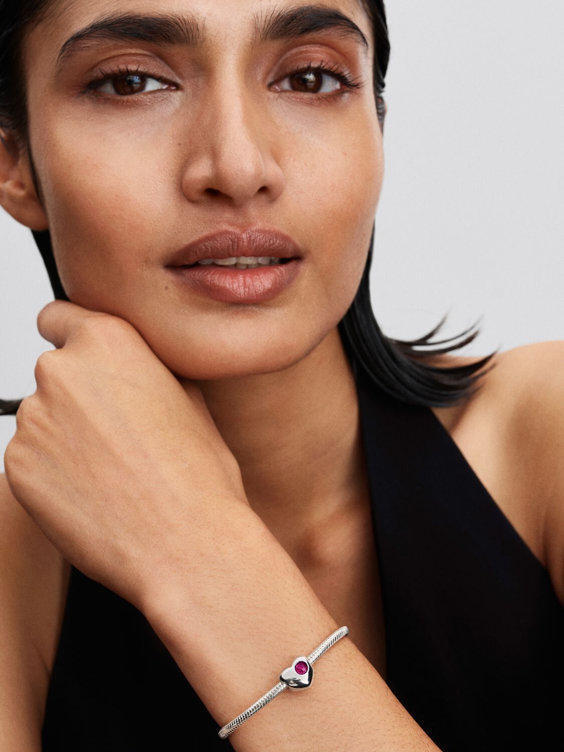 Pandora Engravable True Red Stone Heart Charm