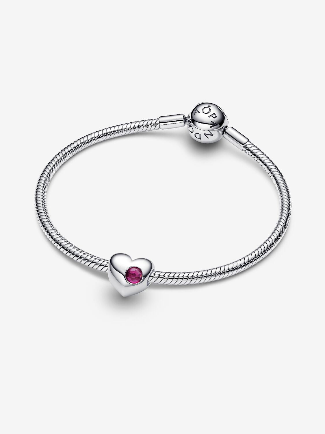 Pandora Engravable True Red Stone Heart Charm