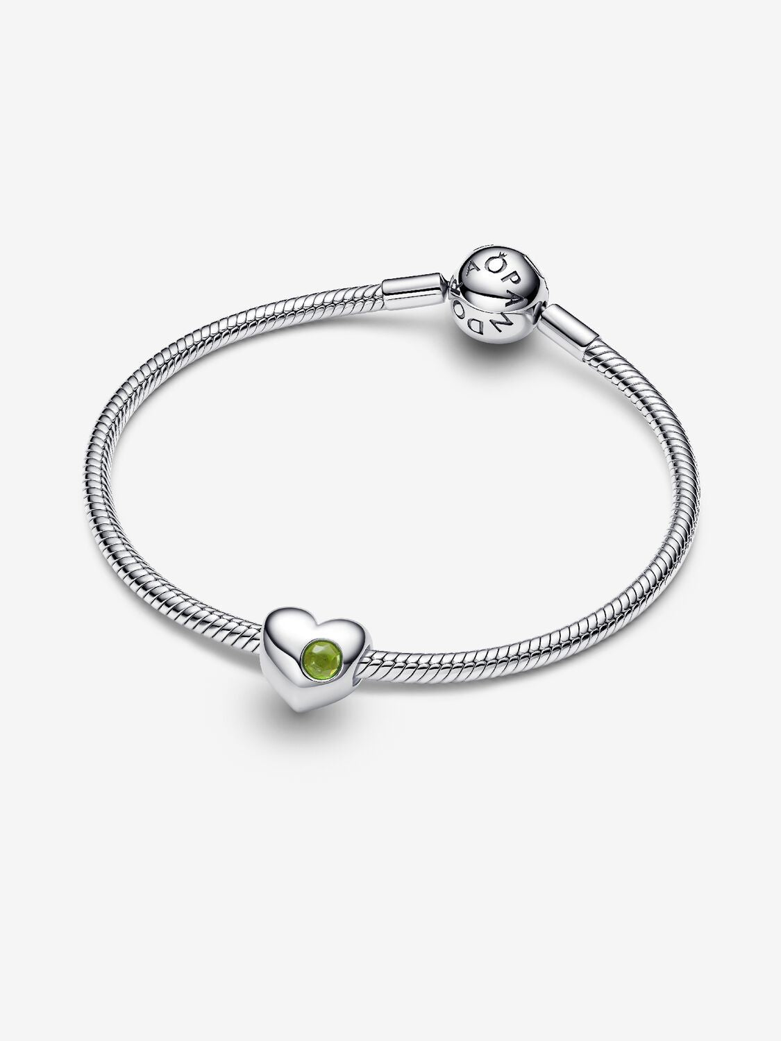 Pandora Engravable Spring Green Stone Heart Charm