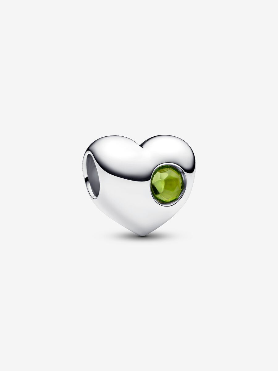 Pandora Engravable Spring Green Stone Heart Charm