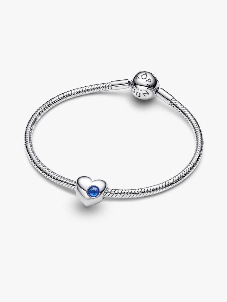 Pandora Engravable Blue Stone Heart Charm