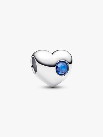 Pandora Engravable Blue Stone Heart Charm