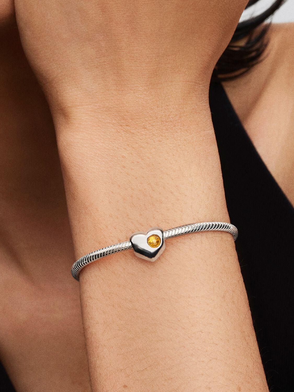 Pandora Engravable Honey Stone Heart Charm