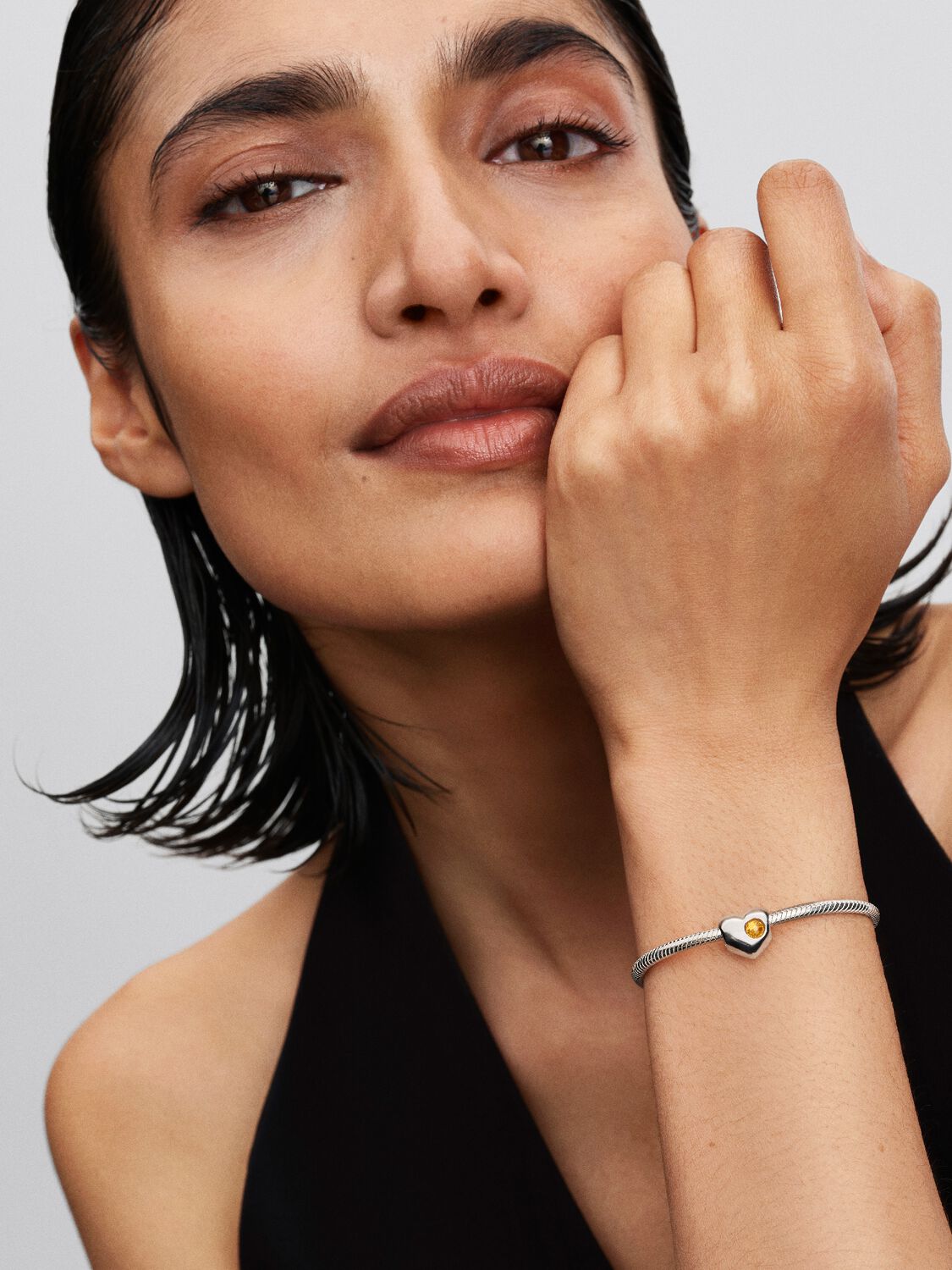 Pandora Engravable Honey Stone Heart Charm