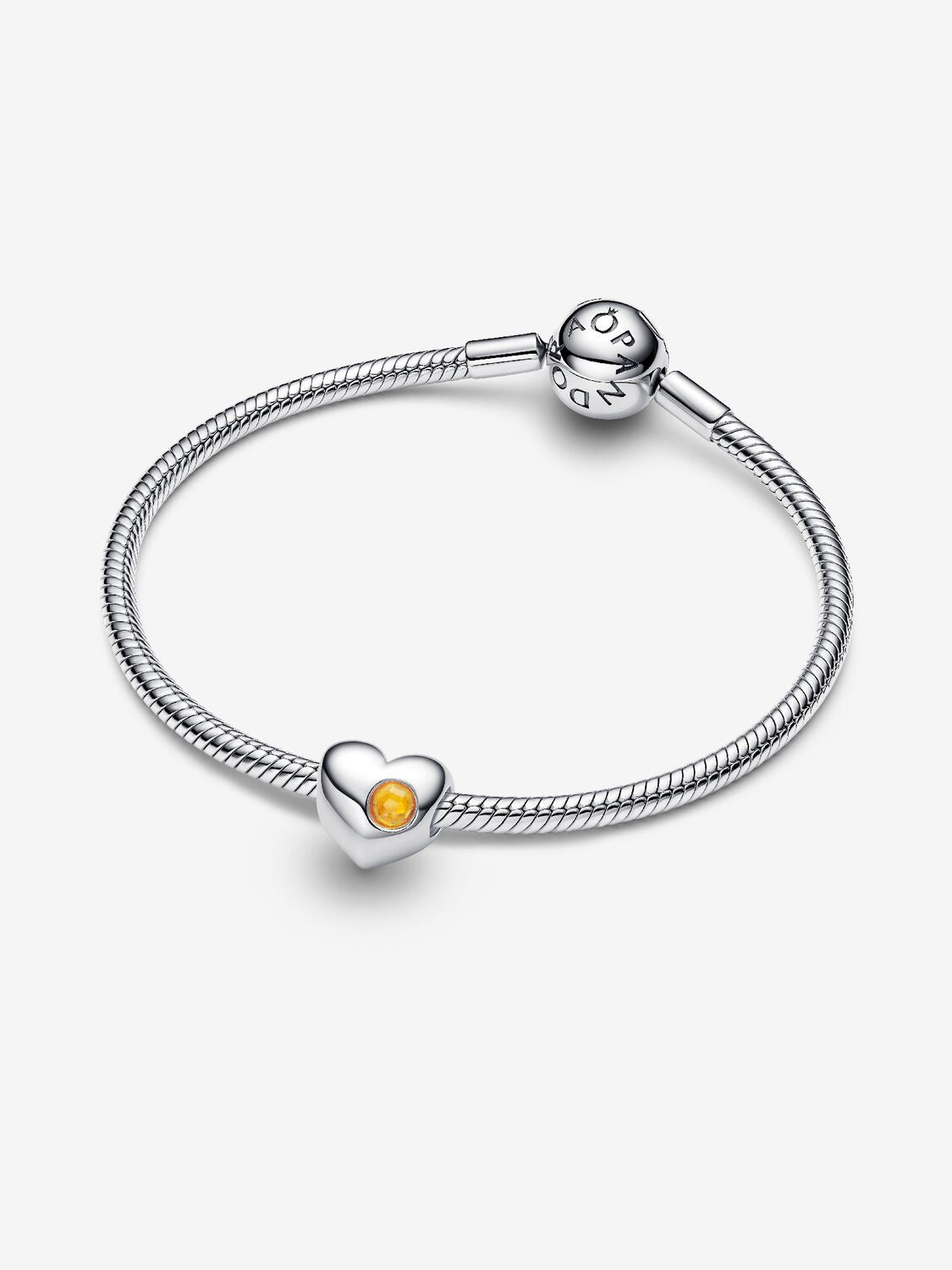 Pandora Engravable Honey Stone Heart Charm