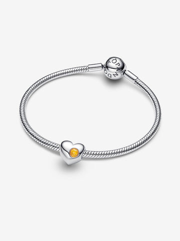 Pandora Engravable Honey Stone Heart Charm