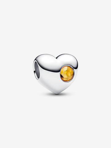 Pandora Engravable Honey Stone Heart Charm