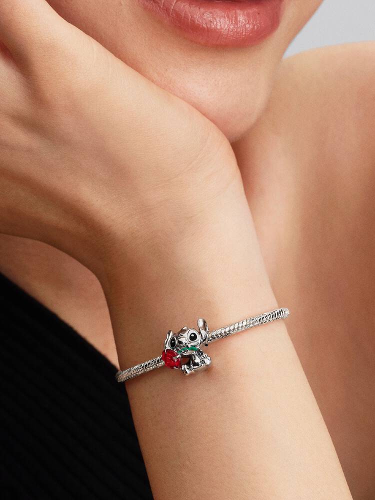 Pandora Disney Stitch Rose Murano Glass Charm
