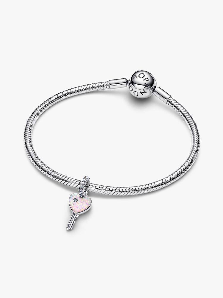 Pandora Opalescent Heart Key Dangle Charm