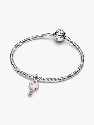 Pandora Opalescent Heart Key Dangle Charm