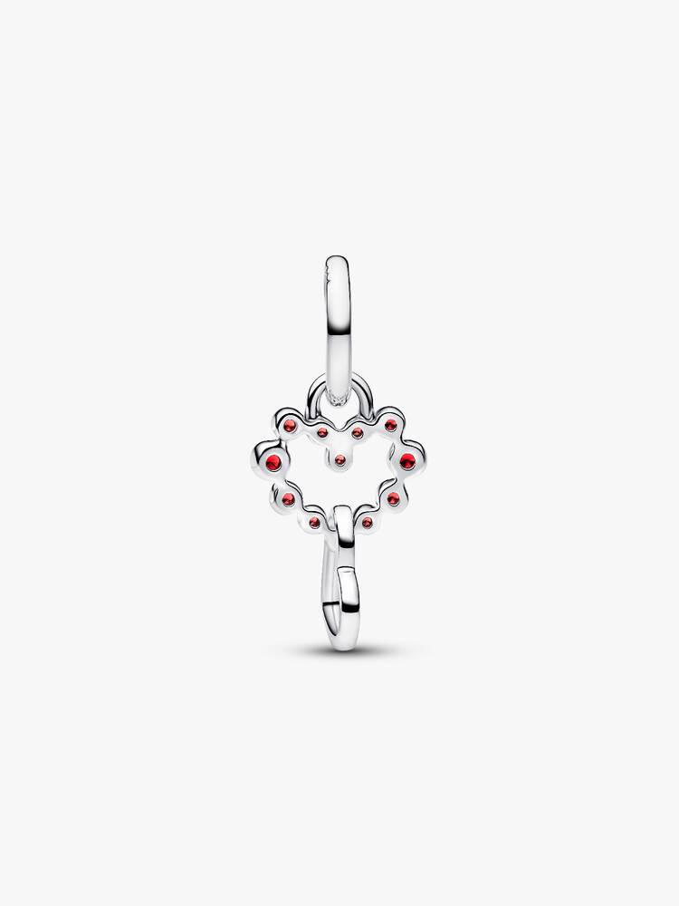 Pandora Connected Hearts &amp; Red Stones Dangle Charm