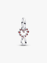 Pandora Connected Hearts & Red Stones Dangle Charm
