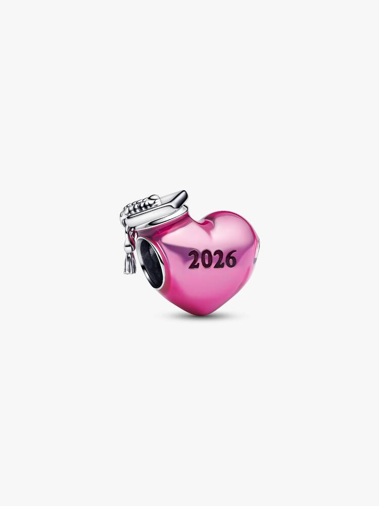 Pandora Graduation 2026 Pink Heart Charm