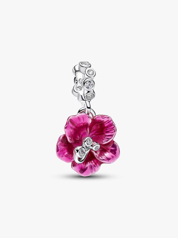 Pandora Sterling Silver Hibiscus Dangle Charm