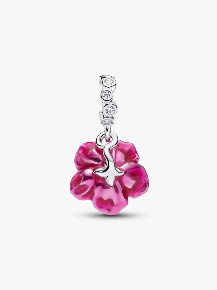 Pandora Sterling Silver Hibiscus Dangle Charm