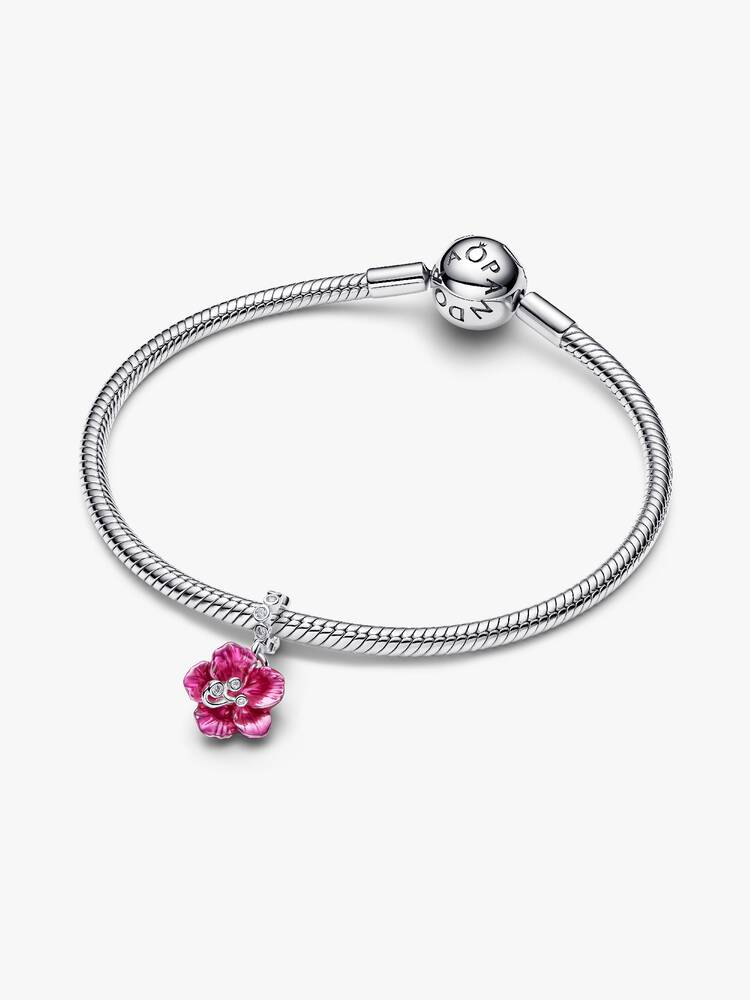 Pandora Sterling Silver Hibiscus Dangle Charm