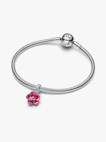 Pandora Sterling Silver Hibiscus Dangle Charm