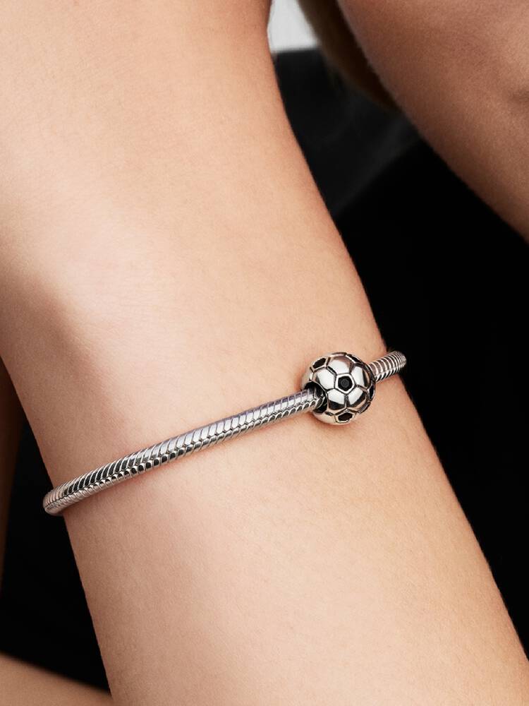 Pandora Sterling silver Soccer Ball Charm With Black
