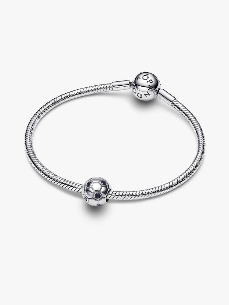 Pandora Sterling silver Soccer Ball Charm With Black