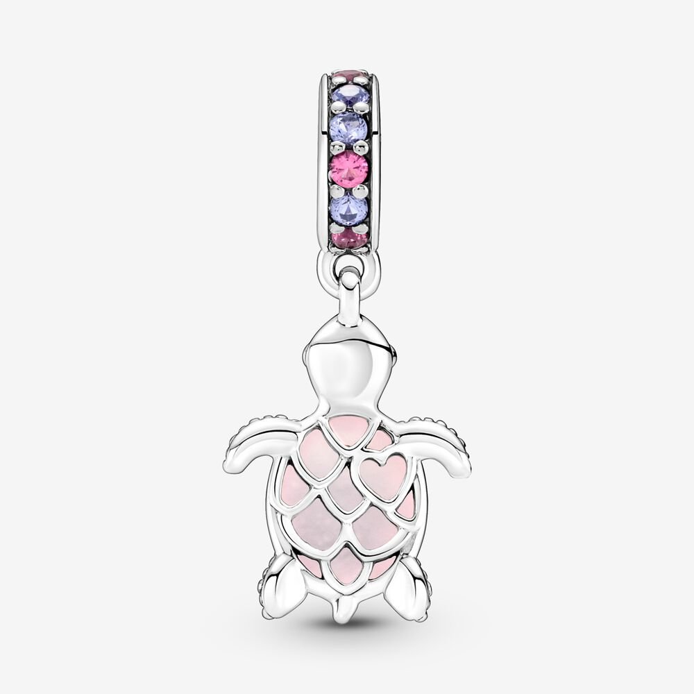 Pandora Murano Glass Pink Sea Turtle Dangle Charm