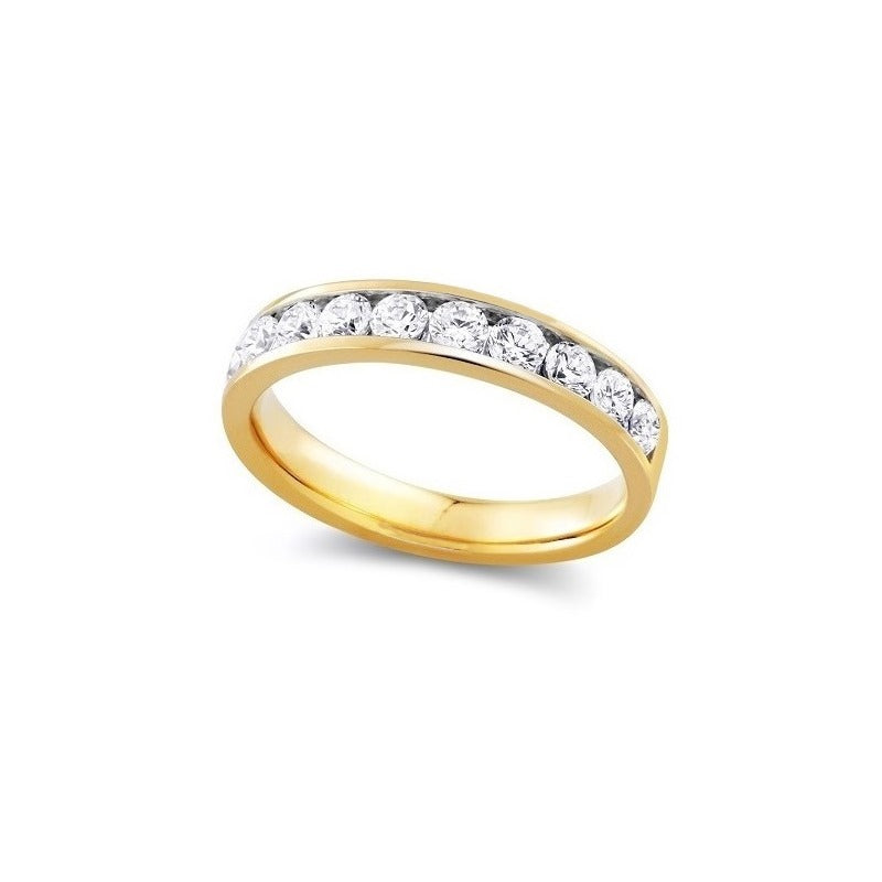 14K Yellow Gold 1.00CT Diamond Comfort Fit Anniversary Band