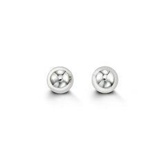 14K White Gold 6MM Ball Earrings