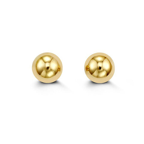 14K Yellow Gold 8MM Ball Earrings