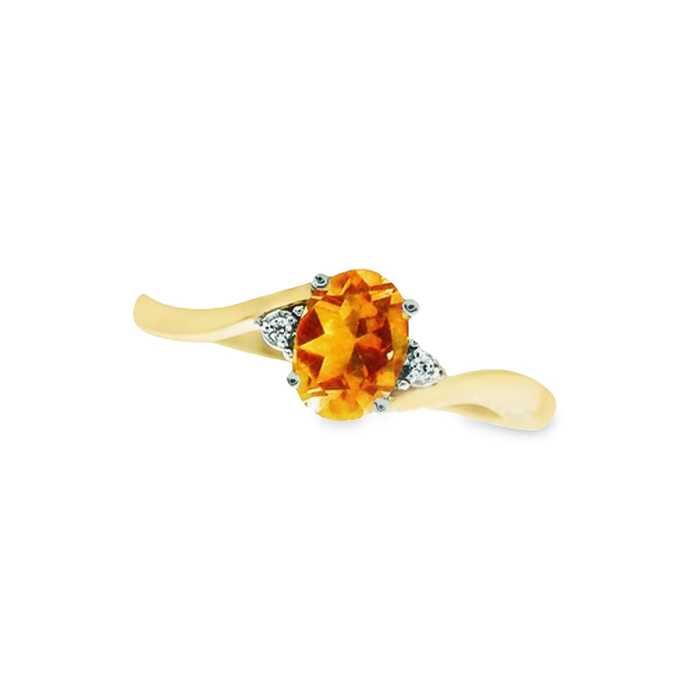 November Birthstone Ring with Diamond Accent set in 10K Yellow gold 87191120