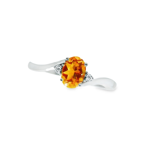 November Birthstone Ring with Diamond Accent set in 10K White Gold 87191110