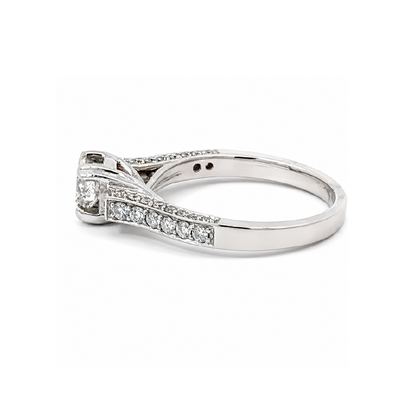 1.16TDW 18K White Gold Diamond Bridal Ring