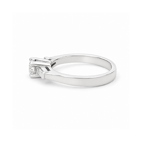 14K White Gold 0.45TDW Baguette Cut Diamond Ring