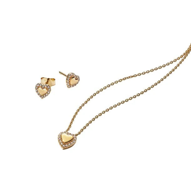 Pandora Moments Golden Heart Halo Jewelry Gift Set