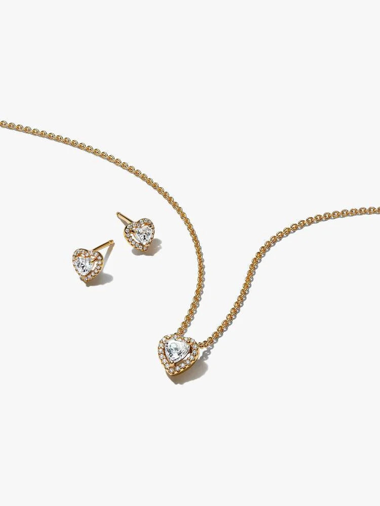 Pandora Golden Elevated Heart Jewelry Gift Set