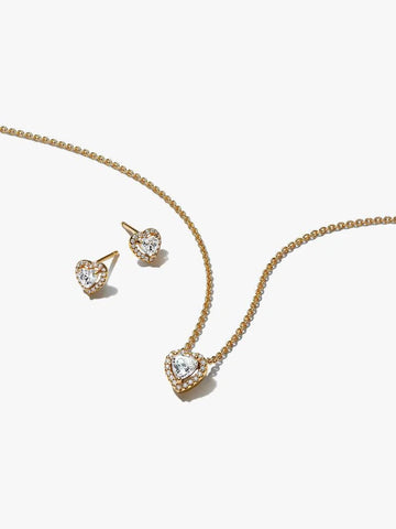 Pandora Golden Elevated Heart Jewelry Gift Set