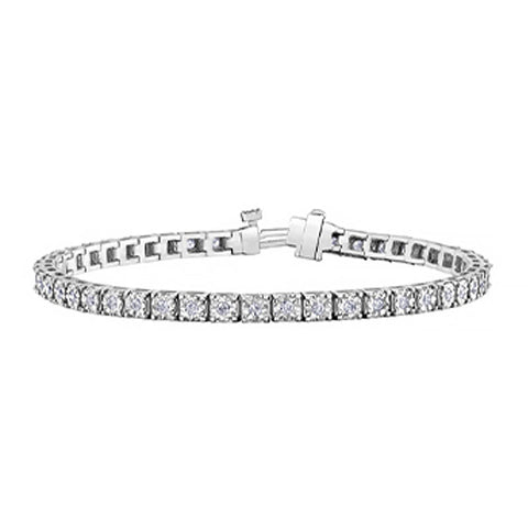 1.00TDW Diamond Illusion Set Bracelet in 10K White Gold