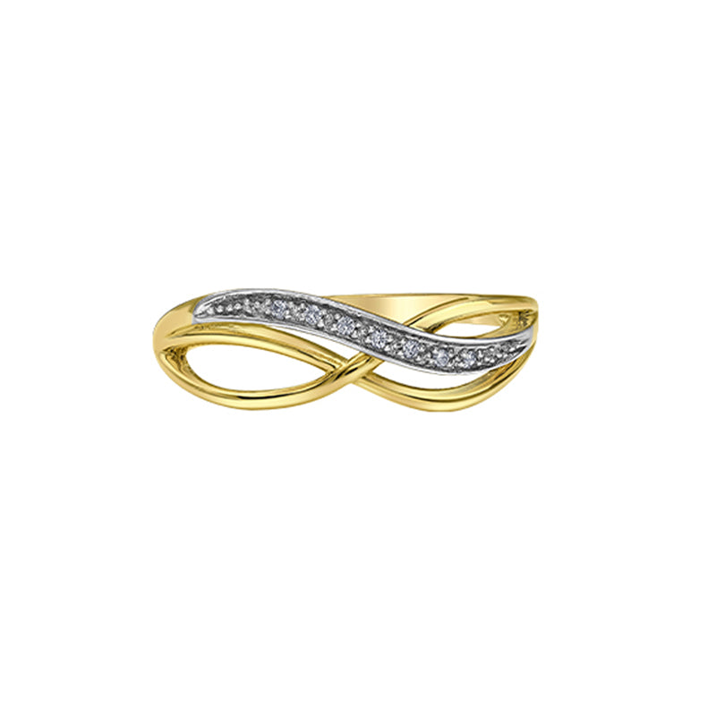 10K Yellow Gold 0.03TDW Diamond Accent Fancy Band