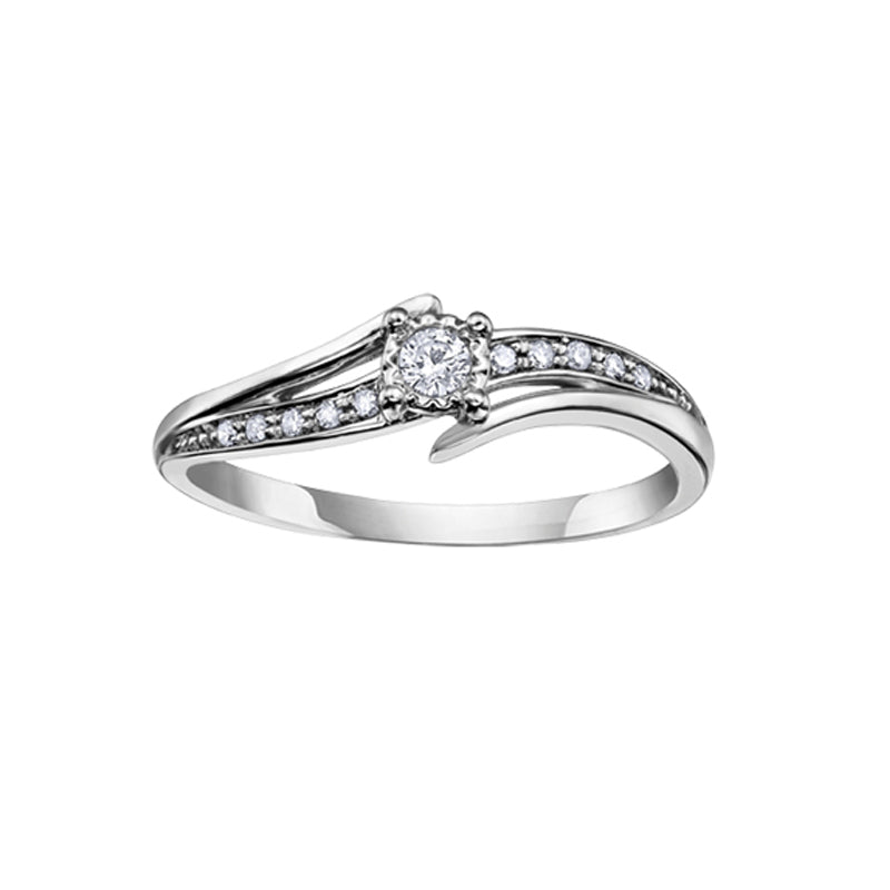 10K White Gold 0.10TDW Diamond Promise Ring