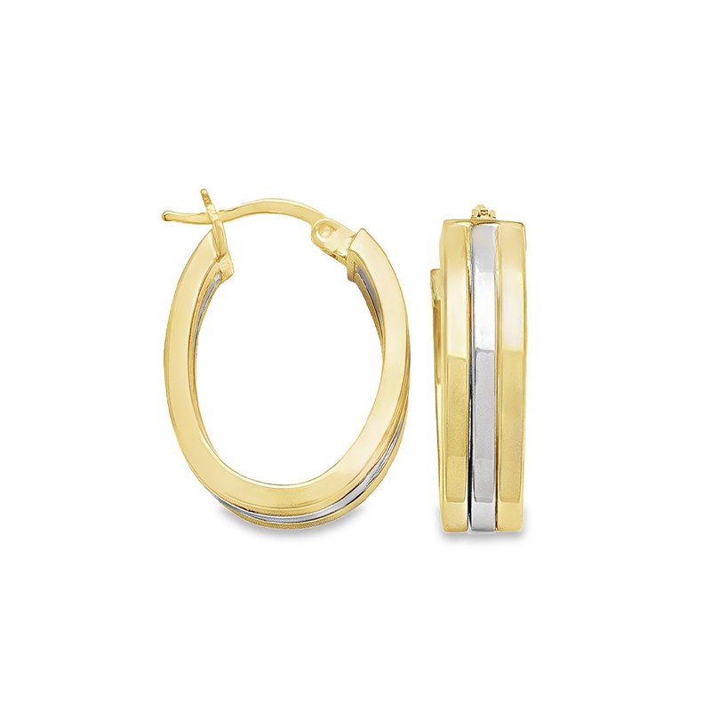 5mm Hoop Earrings in 14K Two-Tone Gold