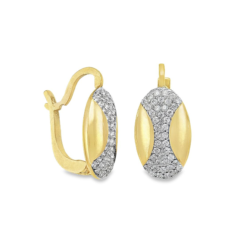 10k Yellow Gold Fancy CZ French Back Earrings