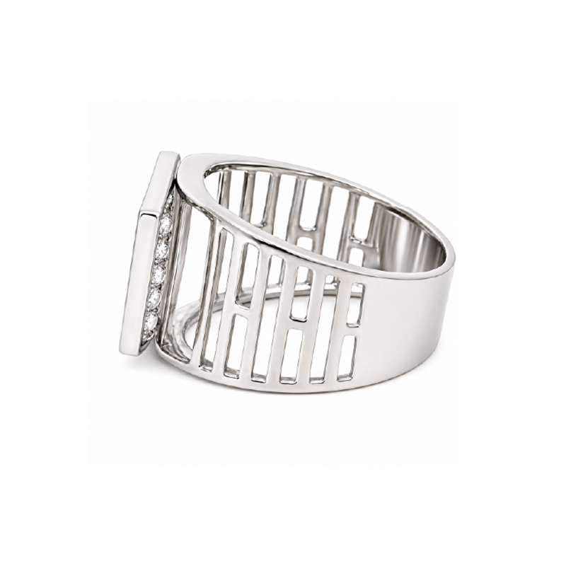 14K White Gold 1.15TDW Diamond Men’s Ring