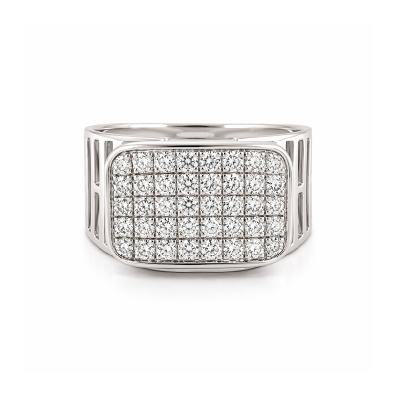 14K White Gold 1.15TDW Diamond Men’s Ring