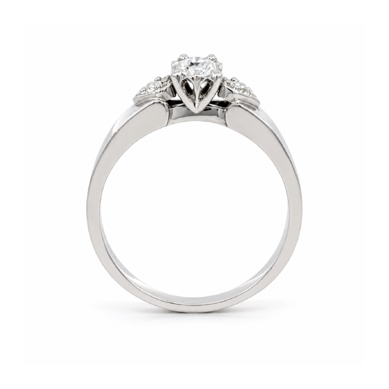 0.10CT Diamond Engagement Ring in 10K White Gold 