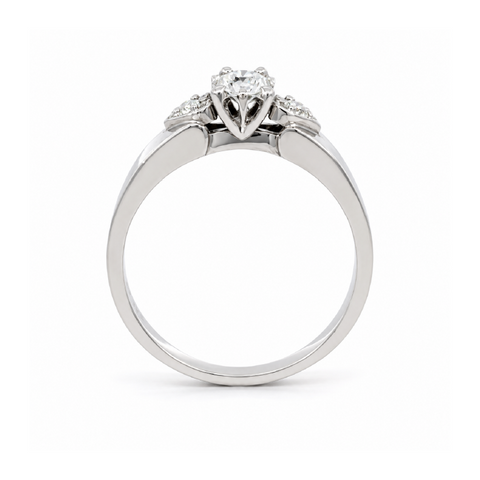 0.10CT Diamond Engagement Ring in 10K White Gold 