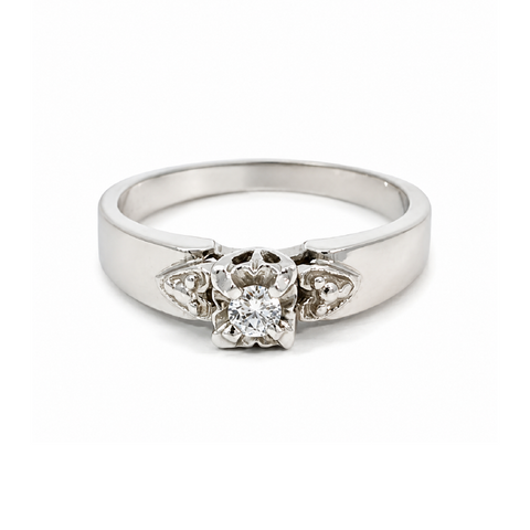 0.10CT Diamond Engagement Ring in 10K White Gold
