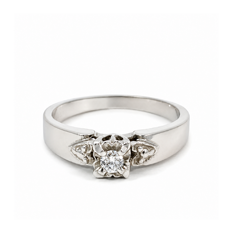 0.10CT Diamond Engagement Ring in 10K White Gold