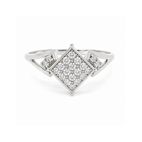 10K White Gold 0.08CT Diamond Cluster Ring
