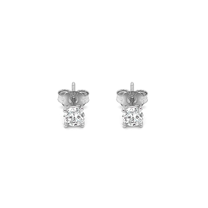 14K White Gold 0.50TDW Lab Grown Diamond Solitaire Stud Earrings