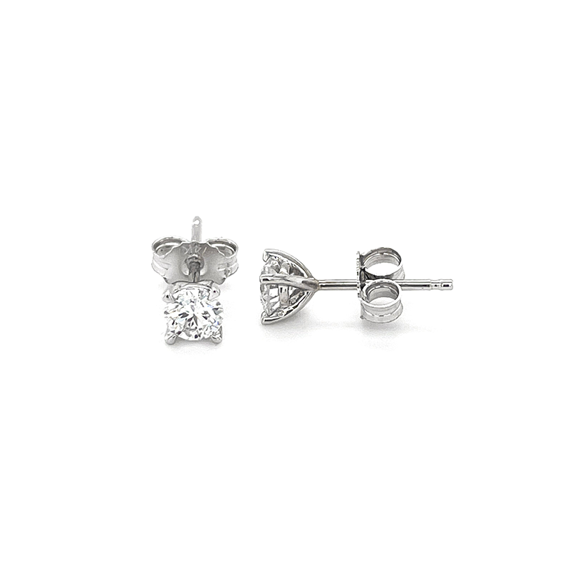 14K White Gold 0.50TDW Lab Grown Diamond Solitaire Stud Earrings